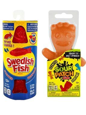 Swedish Fish Squishi Scented Squeeze + Sour Patch Kids Squishi Orange